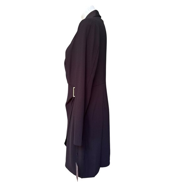 Tommy Hilfiger NWT $159 Black Shawl Collar Faux Wrap Dress, Women's SIze 12 - Picture 8 of 14
